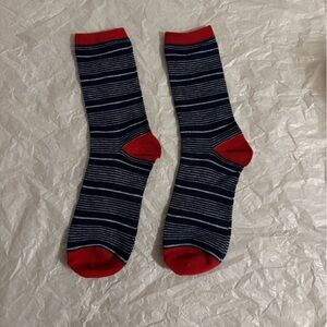 Striped Navy & Red Socks
